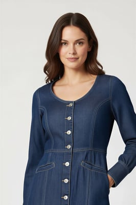 Long Sleeve Denim Mini Dress