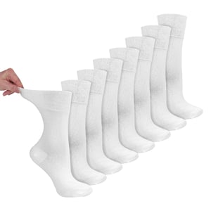 8 Pairs Ladies Bamboo Diabetic Socks | Soft Non Binding Comfort Socks