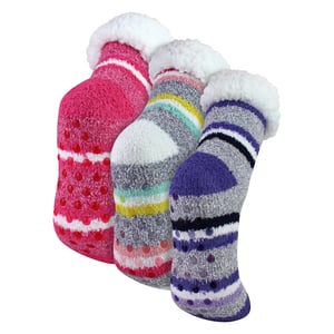 3 Pairs Ladies Soft Fluffy Lounge Socks | Warm Cosy Home Slipper Socks