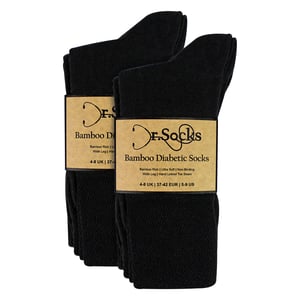 8 Pairs Ladies Bamboo Diabetic Socks | Soft Non Binding Comfort Socks