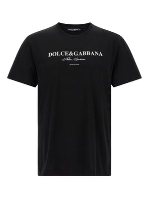 Flocked Logo T-Shirt in Black