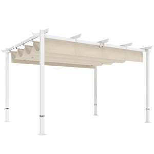 4goodz Pergola met harmonica zonwering metaal doek uv- en waterafstotend -