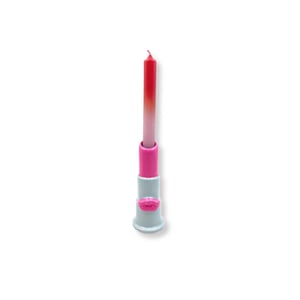 House Vitamin Candle holder lipstick ceramics mint/pink 5x5x15cm