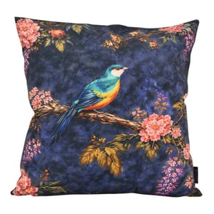 NOVÉE Midnight blossom birds #1 | 45 x 45 cm | kussenhoes | katoen/polyester