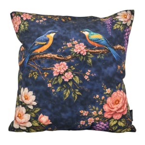 NOVÉE Midnight blossom birds #2 | 45 x 45 cm | kussenhoes | katoen/polyester