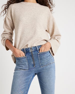 River Island Womens Skinny Jeans Blue High Rise Zip Front