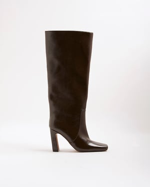 River Island Womens High Leg Boots Brown Chisel Toe