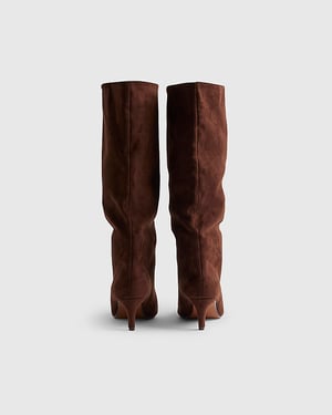 River Island Womens High Leg Boots Brown Faux Suede