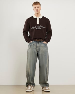 River Island Mens Jumper Brown Regular Fit Penrose Ottoman