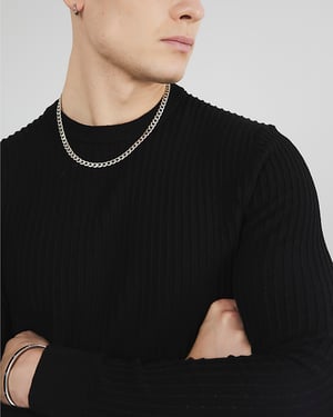 River Island Mens Jumper Black Muscle Fit Textured