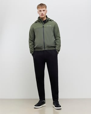 River Island Mens Bomber Jacket Green Hooded