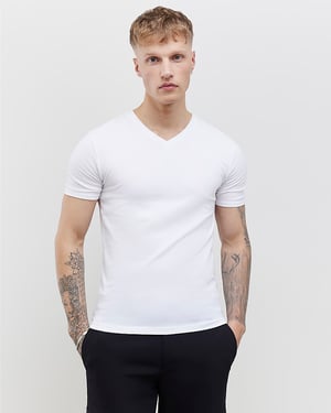 River Island Mens T-Shirt Multi 2 Pack Muscle Fit V-Neck