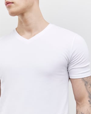 River Island Mens T-Shirt Multi 2 Pack Muscle Fit V-Neck