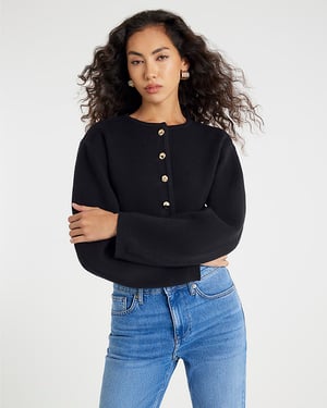 River Island Womens Cardigan Black Knitted Structured Sleeve