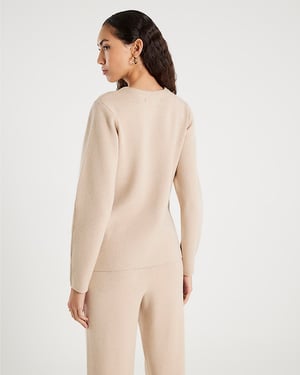 River Island Womens Cardigan Beige Knitted Long Sleeve Structured