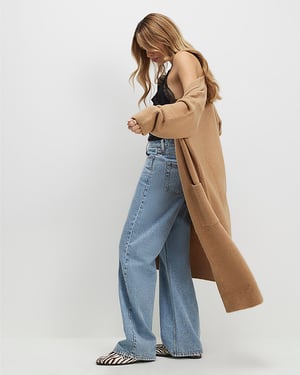 River Island Womens Cardigan Brown Long Sleeve Cosy Maxi