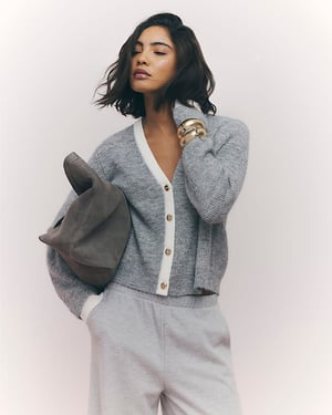 River Island Womens Cardigan Grey Tipped Knitted