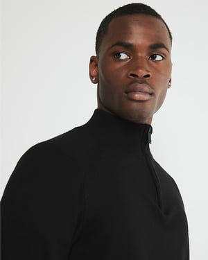 River Island Mens Jumper Black Slim Fit Half Zip