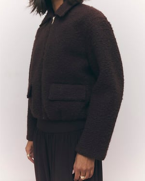 River Island Womens Jacket Brown Textured Harrington