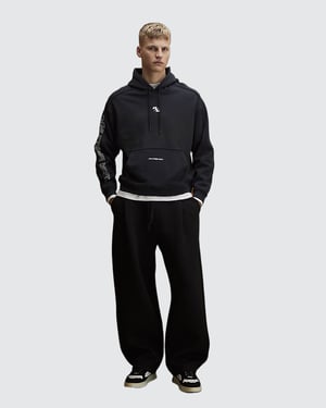 River Island Mens Hoodie Black Oversized Fit RXR Dept