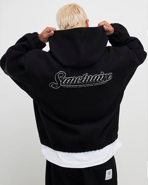 River Island Mens Hoodie Black Oversized Fit Sanctuaire Felt