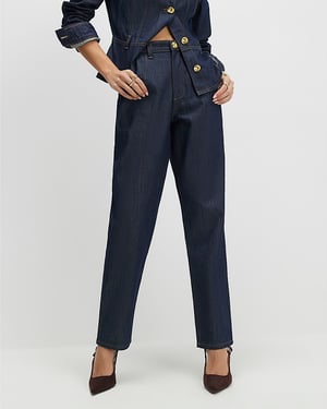 River Island Womens Slim Jeans Blue Tapered Fit Denim