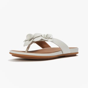 Fitflop Gracie Flower Womens Toe-post Sandals Urban White