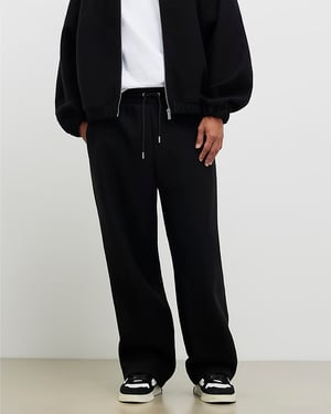 River Island Mens Joggers Black Sanctuaire Club Wide Fit