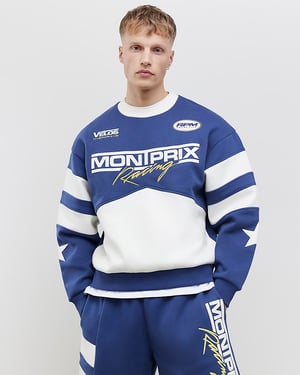 River Island Mens Sweatshirt Blue Oversized Fit Mont Prix