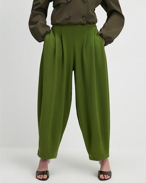 River Island Womens Trousers Khaki Balloon Leg Pleated