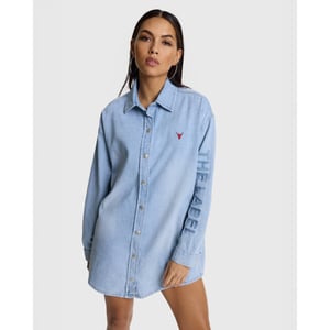 Alix The Label Flowy denim dress blue denim