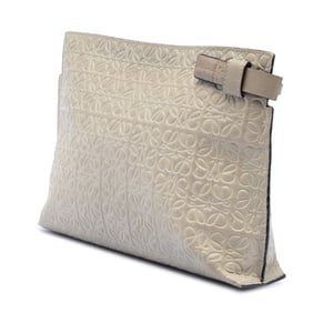 Pre-owned Embossed Calfskin Anagram Repeat T Clutch