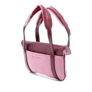 Pre-owned Leather Trimmed Mesh Handbag