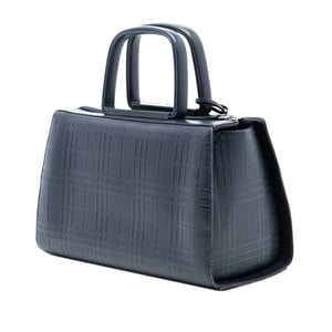 Pre-owned House Check Embossed Leather Handbag