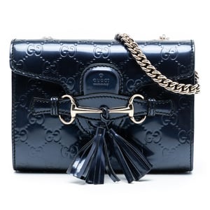 Pre-owned Mini Patent Guccissima Emily Crossbody