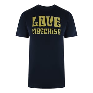 Love Moschino Navy Blue T-shirt Groovy Logo