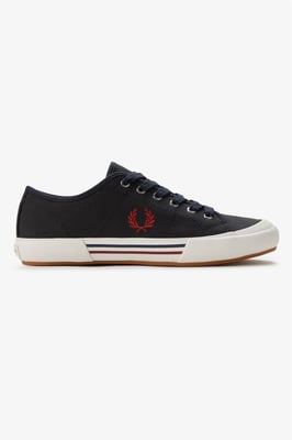 Fred Perry B708 Vintage Tennis Canvas Heren Navy/Rode Sneakers