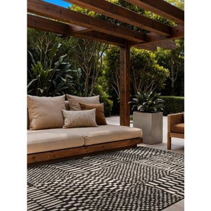 Ted Baker Ted baker haringey buitenkleed zwart wit- 200x300 cm