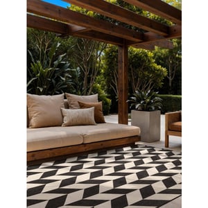 Ted Baker Ted baker haringey buitenkleed zwart wit- 80x200 cm