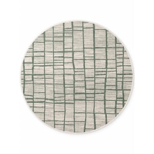 Ted Baker Ted baker haringey rond buitenkleed groen wit- 160 cm rond