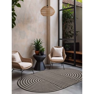 Ted Baker Ted baker haringey buitenkleed ovaal zwart wit- 160x230 cm ovaal