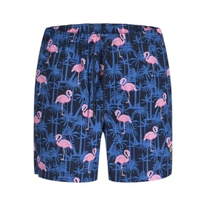 Jack & Jones Heren zwemshort jpstmaui vibes donkerblauw flamingo/palm print