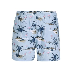 Jack & Jones Heren zwemshort jpstmaui vibes lichtblauw flamingo/palm print