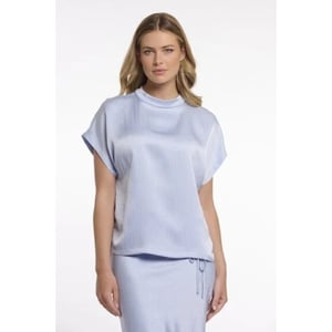 Rino & Pelle Esai.7002622 rino&pelle short sleeve top with high neck light blue