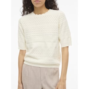 Vila Vimilos ss o-neck pointelle top noos off-white