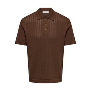Only & Sons Onsmoon reg 12 ss polo knit noos brique