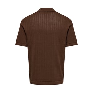 Only & Sons Onsmoon reg 12 ss polo knit noos brique