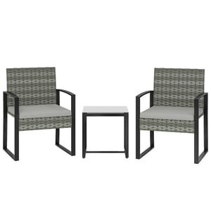 4goodz Rotan tuinset 3-delig afneembare zitkussen en tafel -