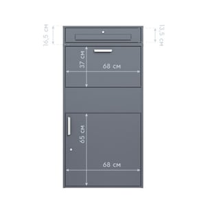 Westmann Pavo xxl pakketbrievenbus met los postvak 45x72x128 cm antraciet