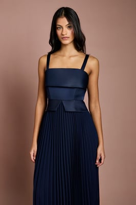 Petite Square Neck Midi Dress